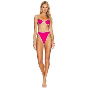 L*Space Nico Underwire Bikini Top Bougainvillea & Cream Hot Pink Size XS NEW